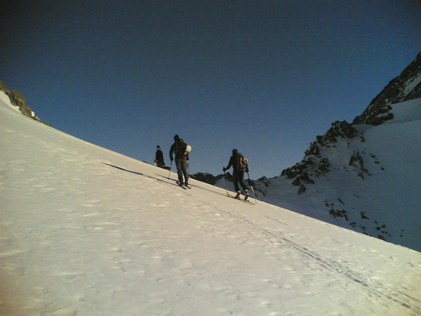 Skitour Hochfeiler Nordwand, Weißzint