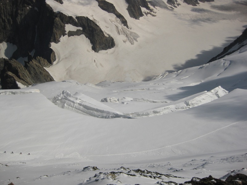 Der Gletscher war steil und sehr spaltenreich Der Gletscher war steil und sehr spaltenreich