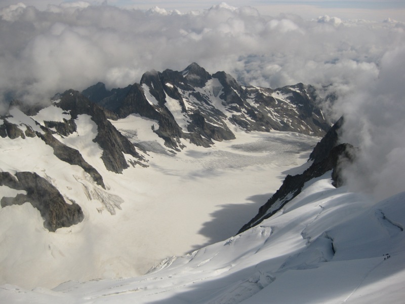 Die ganze Gletschertour von Gipfel Die ganze Gletschertour von Gipfel