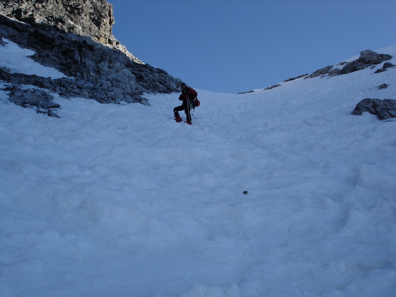 Joe in der Rinne zum Königsjoch Joe in der Rinne zum Königsjoch