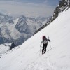 Die Wand wurde immer steiler und der Schnee weicher Die Wand wurde immer steiler und der Schnee weicher